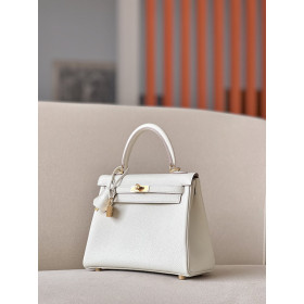 Hermes Kelly 28 Togo Craie (10) Gold Hardware White