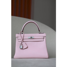 Hermes Kelly 28 Togo Craie (10) Palladium Hardware Pink