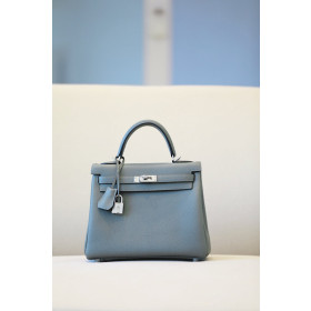 Hermes Kelly 28 Togo Gris Meye(0L) Palladium Hardware Blue