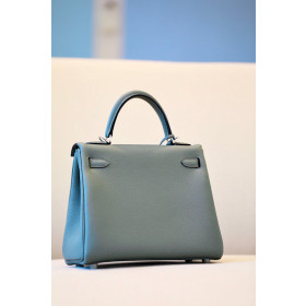 Hermes Kelly 28 Togo Gris Meye(0L) Palladium Hardware Blue