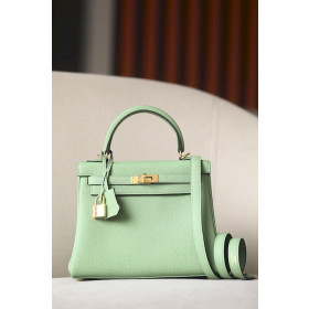 Hermes Picotin Lock 22 Clemence Pale(08) Palladium Hardware Green