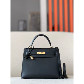 Hermes Kelly 32 Togo Cafe(4A) Palladium Hardware Black