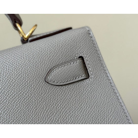 Hermes Kelly 25 Swift Chai (0M) Gold Hardware Grey
