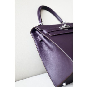 Hermes Kelly 32 Epsom Vert Criquet(3I) Gold Hardware Dark Purple