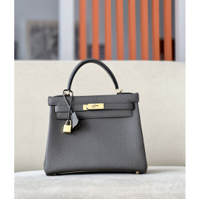Hermes Kelly 32 Togo Trench(S2) Palladium Hardware Dark Grey