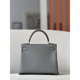 Hermes Kelly 25 Swift Gold (37) Palladium Hardware Dark Grey