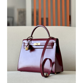 Hermes Kelly 25 Togo Bambou(1K) Gold Hardware Burgundy Red