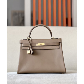 Hermes Kelly 25 Swift Mauve Pale (09) Palladium Hardware Elephant Grey