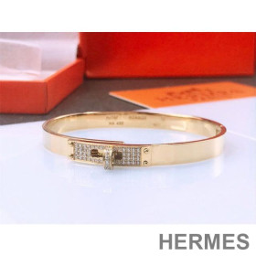 Hermes Kelly Crystal Bracelet Gold