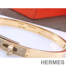 Hermes Kelly Crystal Bracelet Gold