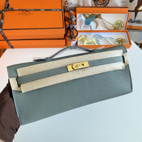 Hermes Birkin 35 Togo Etoupe 18 Gold Hardware Blue