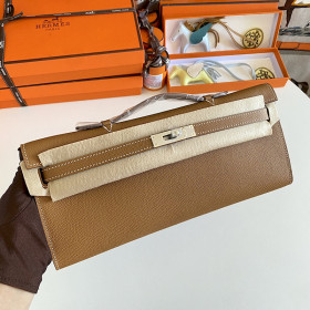 Hermes Kelly Cut 31 Epsom bambou (1K) Gold Hardware Brown