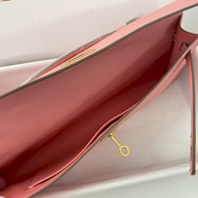 Hermes Kelly Cut 31 Swift Etoupe (18) Palladium Hardware Pink