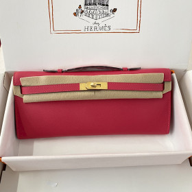 Hermes Kelly Cut 31 Swift Gold (37) Gold Hardware Red