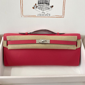 Hermes Kelly Cut 31 Swift Gold (37) Palladium Hardware Red