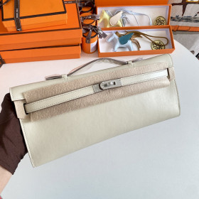 Hermes Kelly Cut 31 Epsom Gris Tourterelle (81) Gold Hardware Beige