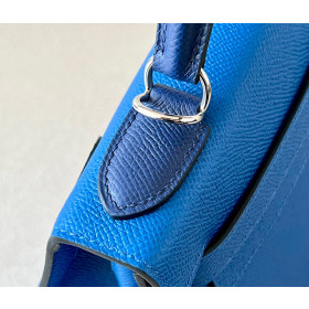 Hermes Kelly 25 Epsom Celeste (7N) Gold Hardware Dark Blue