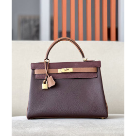 Hermes Kelly 25 Swift Nior (89) Gold Hardware Dark Brown