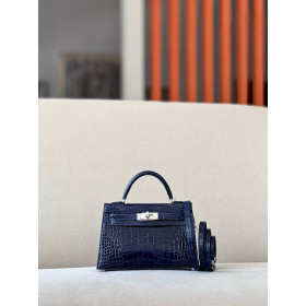 Hermes 24/24 Mini 21 Evercolor And Swift Nior (89) And Blue Nuit(2Z)Palladium Hardware Dark Blue