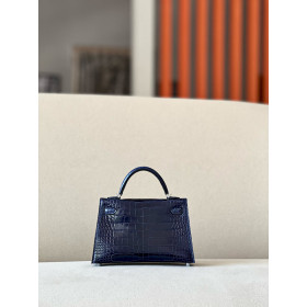 Hermes 24/24 Mini 21 Evercolor And Swift Nior (89) And Blue Nuit(2Z)Palladium Hardware Dark Blue