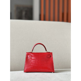 Hermes Birkin Touch ?30 Togo With Crocodile Orange (93) Gold Hardware Red