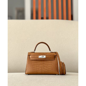Hermes Herbag Zip 31 Bambou (1K) Palladium Hardware Brown