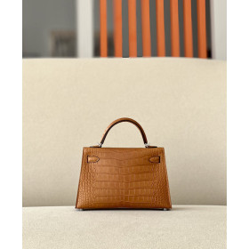 Hermes Herbag Zip 31 Bambou (1K) Palladium Hardware Brown