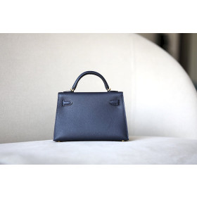 Hermes In-The-Loop 18 Swift Vermillon (5E) Palladium Hardware Navy Blue