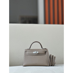 Hermes Kelly Mini Alligator Nior (89) Gold Hardware Dark Beige