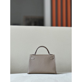 Hermes Kelly Mini Alligator Nior (89) Gold Hardware Dark Beige