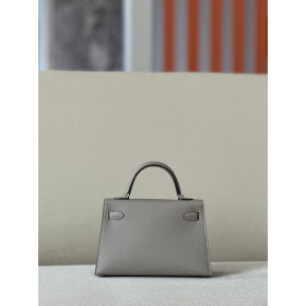 Hermes Kelly Mini Alligator Rose Sheherazade (J5) Palladium Hardware Grey