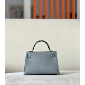 Hermes Kelly Mini Alligator Vert Fonce (67) Gold Hardware Grey