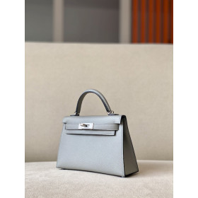 Hermes Kelly Mini Alligator Vert Jade (O6) Palladium Hardware Grey