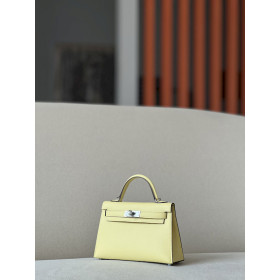 Hermes Jypsiere Mini Evercolor Beton(8L) Gold Hardware Yellow