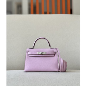 Hermes Kelly Mini Epsom Bougainviuier (A5) Gold Hardware Pink
