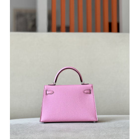 Hermes Kelly Mini Epsom Chai (0M) Palladium Hardware Pink