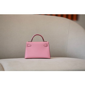 Hermes 24/24 Mini 21 Evercolor And Swift Etoupe (18) Gold Hardware Light Pink