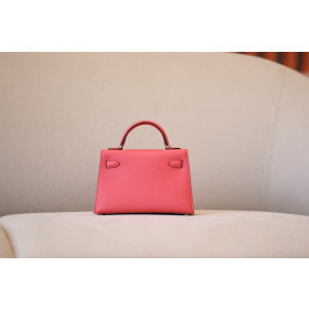 Hermes Kelly Mini Epsom Etain (8F) Gold Hardware Pink
