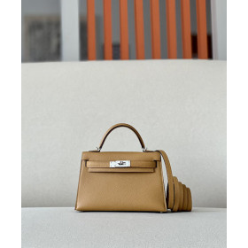 Hermes Kelly Mini Epsom Feu (9J) Gold Hardware Brown