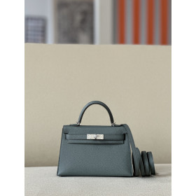 Hermes Kelly Mini Epsom Mauve Pale (09) Gold Hardware Dark Grey