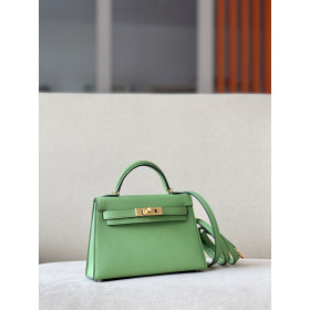 Hermes Kelly Mini Epsom Gold (37) Gold Hardware Green