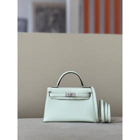 Hermes Kelly Mini Epsom Nata (I2) Gold Hardware Mint Green