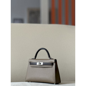 Hermes Kelly Mini Epsom Rose Pourpre (L3) Gold Hardware Dark Brown