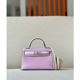 Hermes Kelly Mini Epsom Rose Sakura (3Q) Palladium Hardware Pink