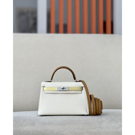 Hermes Kelly Mini Epsom Pink (5P) Palladium Hardware White