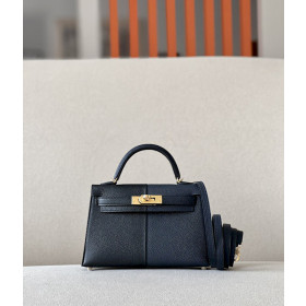 Hermes Kelly Mini Epsom Vert Criquet (3I) Gold Hardware Black