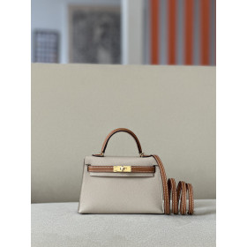 Hermes Kelly Mini Epsom Rouge Laque (3M) Gold Hardware Beige