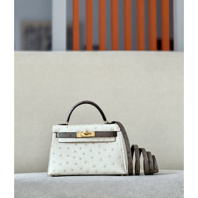 Hermes Kelly Mini HSS Epsom Blue Saphir(73), Blue France(71) And Nior(89) Palladium Hardware Beige