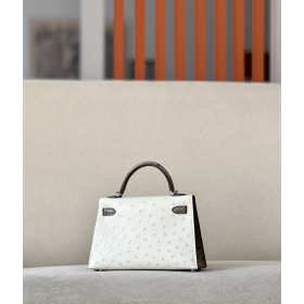 Hermes Kelly Mini HSS Epsom Chai(0M), Lime(9R) And Mauve Sylvestre(X9) Palladium Hardware White