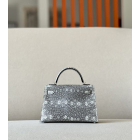 Hermes Kelly Mini HSS Epsom Etoupe(18), Biscuit(4B) And Alezan(3G) Gold Hardware Grey